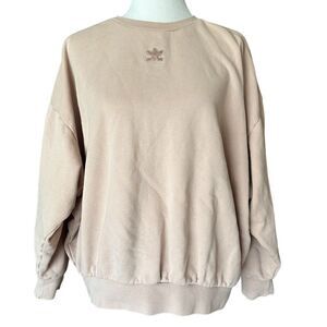 Adidas’s Beige Nude Baggy Crew Neck Athletic Oversized Sweater